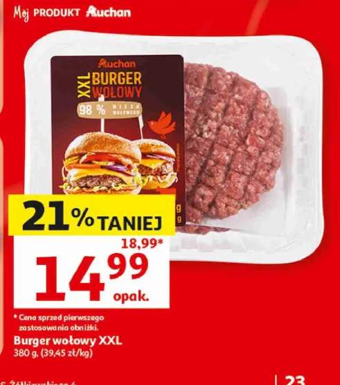 Burger wołowy XXL Auchan