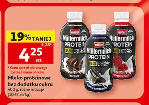 Mleko proteinowe Müller Müllermilch Protein czekoladowe +2 warianty