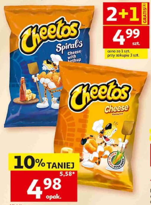 Chrupki kukurydziane Cheetos Spirals Cheese with Ketchup +1 wariant