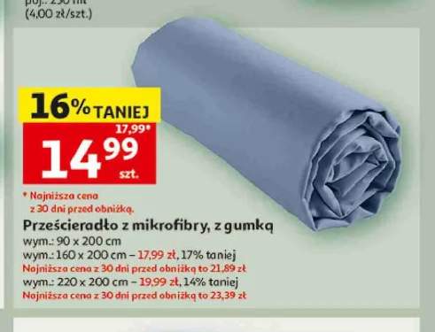 Prześcieradło z mikrofibry z gumką Actuel 90x200 cm +2 warianty