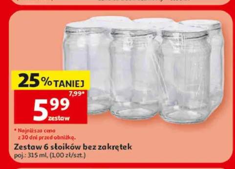 Zestaw 6 słoików bez zakrętek