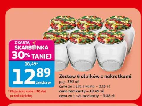 Zestaw 6 słoików z nakrętkami