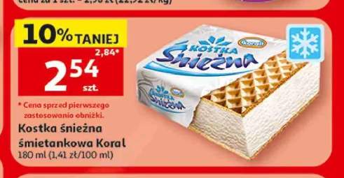 Lody kostka śnieżna śmietankowa Koral