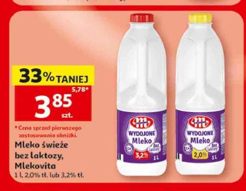 Mleko świeże bez laktozy 3,2% Mlekovita +1 wariant