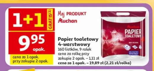 Papier toaletowy 4-warstwowy Auchan