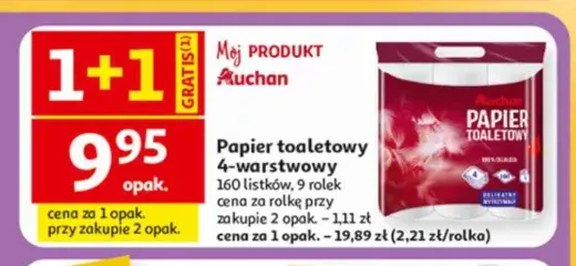 Papier toaletowy 4-warstwowy Auchan