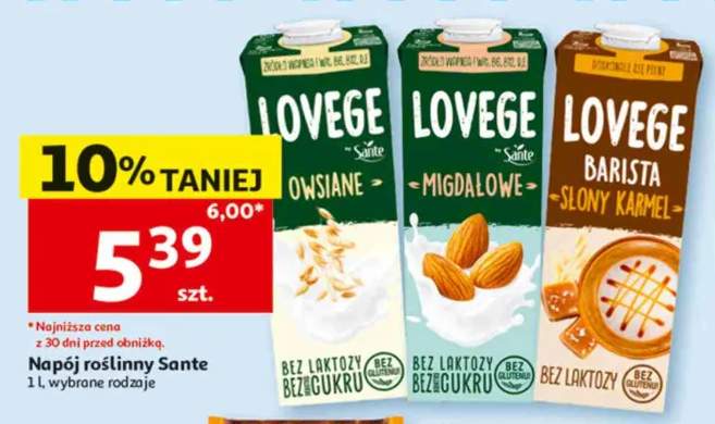 Napój owsiany Sante Lovege +2 warianty