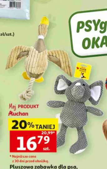 Pluszowa zabawka dla psa kaczka Auchan +1 wariant