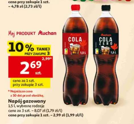 Napój gazowany Auchan Cola +1 wariant