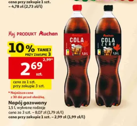 Napój gazowany Auchan Cola +1 wariant