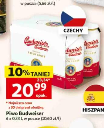 Piwo Budweiser 6-pak 330 ml