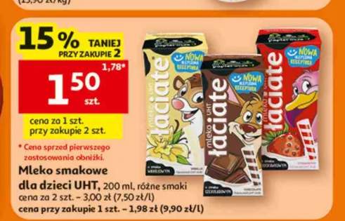 Mleko smakowe dla dzieci UHT Łaciate