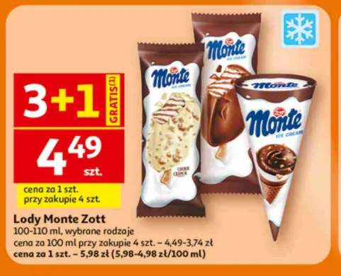 Lody Monte Zott Cookie +2 warianty