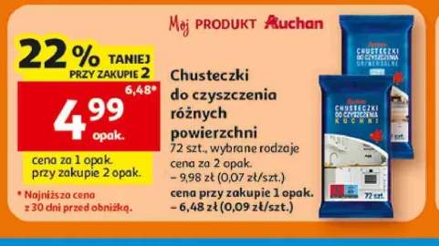 Chusteczki do czyszczenia różnych powierzchni Moj PRODUKT Auchan