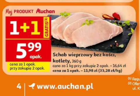 Schab wieprzowy bez kości kotlety Auchan
