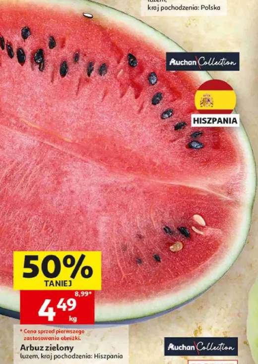 Arbuz zielony Auchan Collection Hiszpania