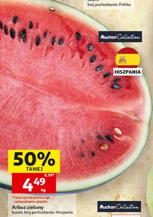 Arbuz zielony Auchan Collection Hiszpania