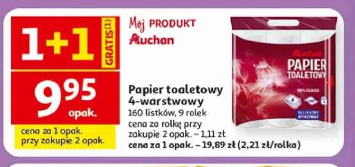 Papier toaletowy 4-warstwowy Auchan