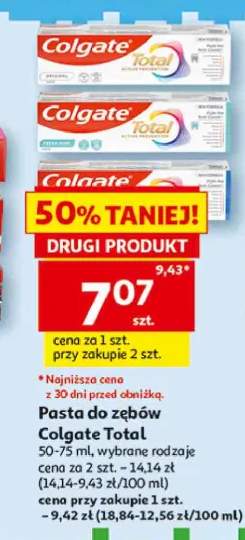 Pasta do zębów Colgate Total Active Prevention Fresh Mint +1 wariant