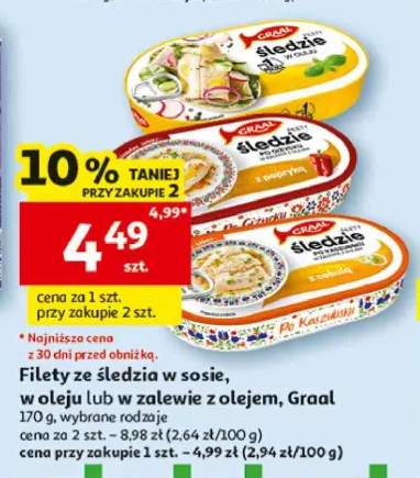 Filety ze śledzia w oleju Graal +2 warianty