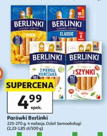 Parówki Berlinki Classic +3 warianty