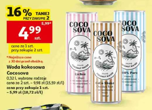 Woda kokosowa Cocosova Lychee +2 warianty
