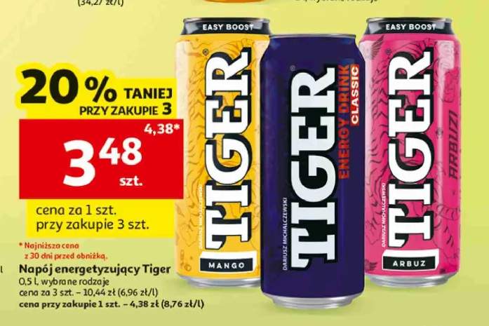 Napój energetyzujący Tiger Mango +2 warianty