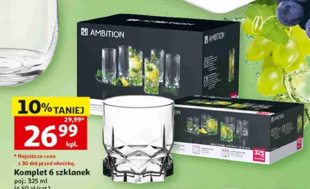 Komplet 6 szklanek Ambition
