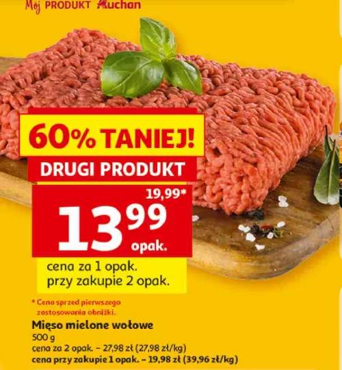 Mięso mielone wołowe Moj PRODUKT Auchan