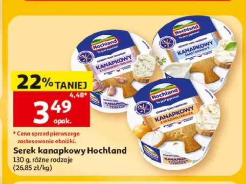Serek kanapkowy Hochland z czosnkiem i ziołami +2 warianty