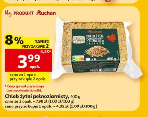 Chleb żytni pełnoziarnisty z siemieniem lnianym Auchan