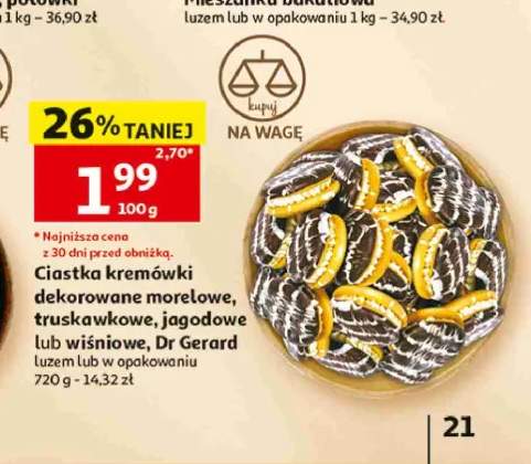 Ciastka kremówki dekorowane morelowe Dr Gerard +3 warianty
