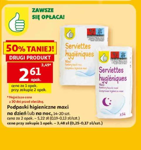 Podpaski higieniczne Kciuk Maxi na dzień +1 wariant