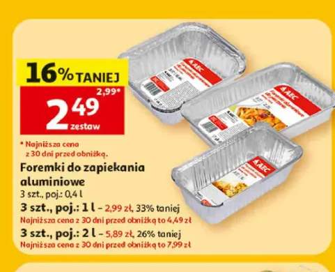 Foremki do zapiekania aluminiowe AEC 3-pak 0,4 l