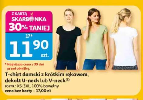 T-shirt damski z krótkim rękawem dekolt U-neck Inextenso +1 wariant