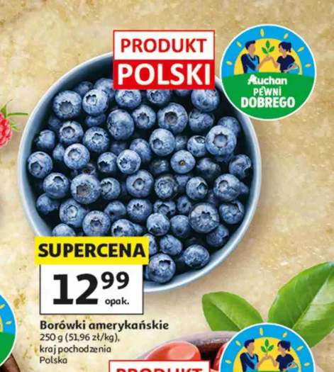 Borówki amerykańskie Auchan Pewni Dobrego polskie