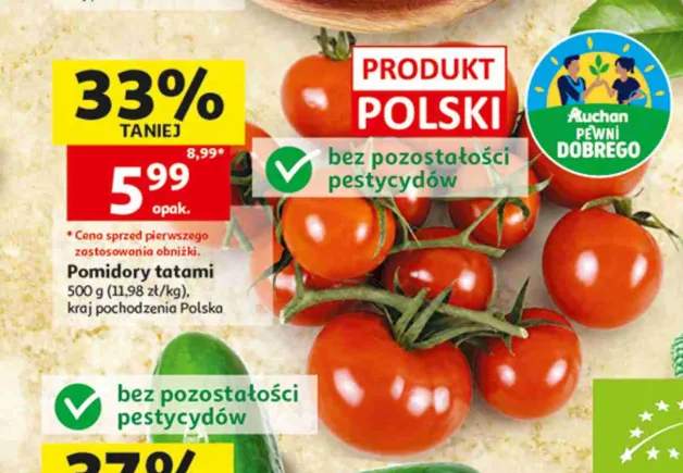 Pomidory tatami Auchan Pewni Dobrego polskie