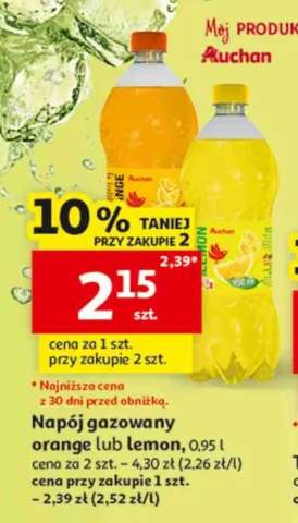 Napój gazowany orange Auchan +1 wariant