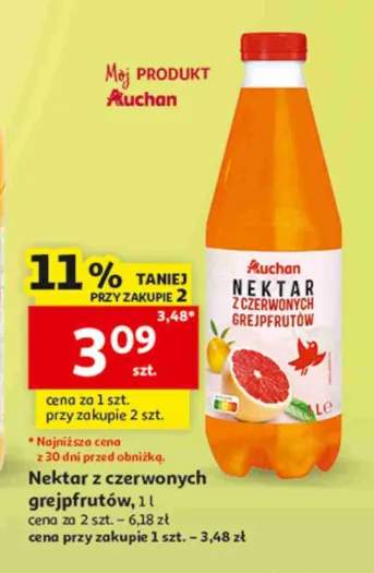Nektar z czerwonych grejpfrutów Auchan