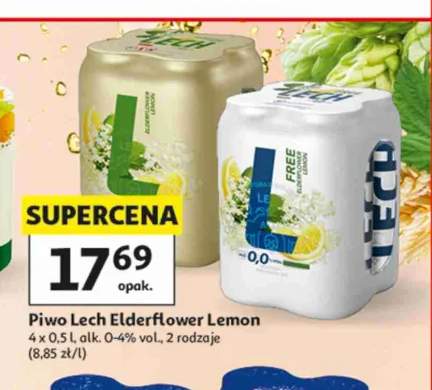 Piwo bezalkoholowe Lech Free Elderflower Lemon 4-pak +1 wariant