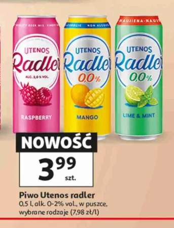 Piwo bezalkoholowe Utenos Radler Mango +2 warianty