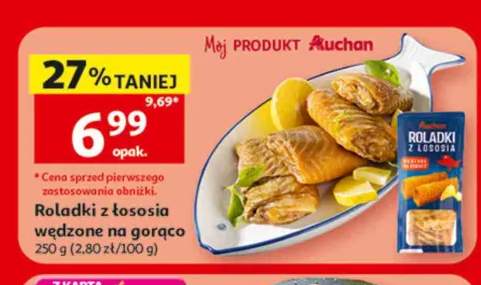 Roladki z łososia wędzone na gorąco Auchan