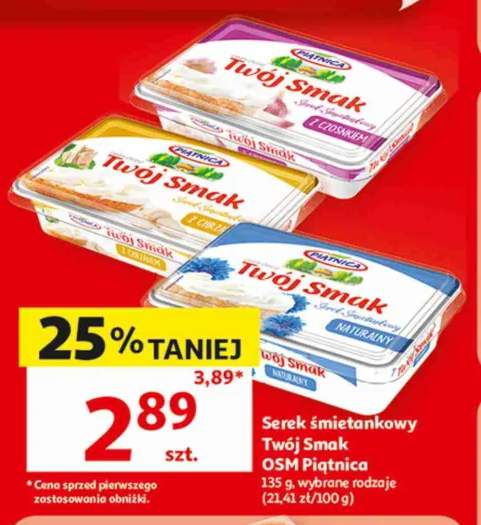 Serek śmietankowy Piątnica Twój Smak z czosnkiem +2 warianty