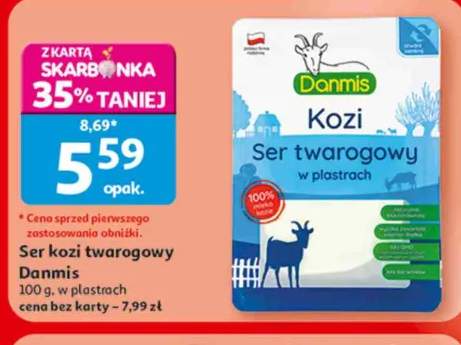Ser kozi twarogowy Danmis w plastrach
