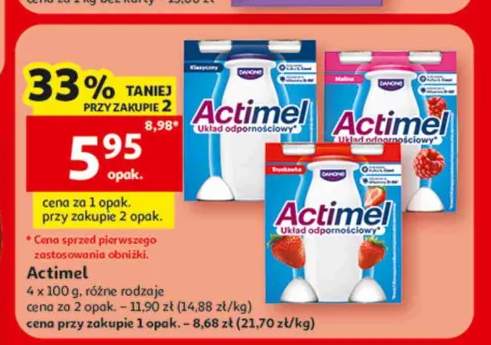 Napój probiotyczny Actimel Klasyczny 4-pak 100 g +2 warianty