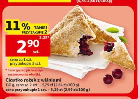 Ciastko rożek z wiśniami
