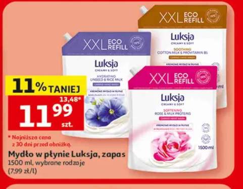 Mydło w płynie Luksja Creamy & Soft Hydrating Linseed & Rice Milk zapas +2 warianty