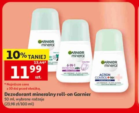 Dezodorant roll-on Garnier Mineral Hyaluronic Care +2 warianty