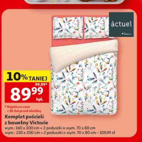 Komplet pościeli z bawełny Victorie actuel 160x200 cm + 2 poduszki 70x80 cm +1 wariant