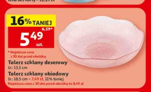 Talerz szklany deserowy śr. 13,5 cm +1 wariant